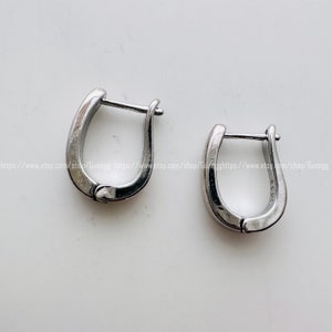 sterling silver 16mm horseshoe hoop earring endless hoops earrings , 1 pair