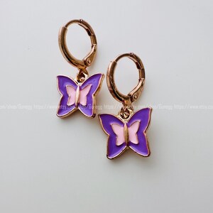 1 pair, butterfly hoops earrings endless huggies everyday/gift for her/24mm