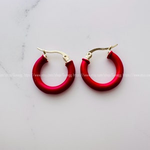 gold circle hoop earring endless hoops huggies , 19mm, 1 pair