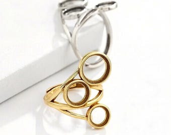 2pcs, Ring Settings, 7mm,8mm,10mm