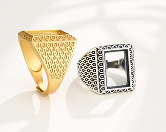 2pcs, Ring Settings, 10x15mm