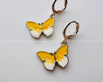 butterfly hoops, earrings, 1 pair, 32mm