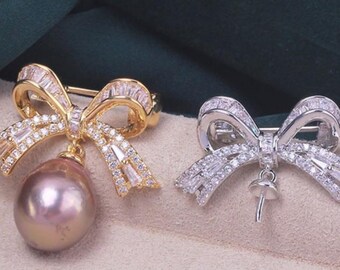 without pearl, brooch setting, 1 piece, 15mm