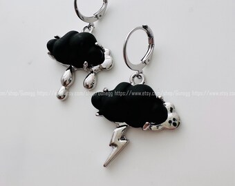 cloud hoops earrings huggies, 1 pair, 40mm