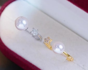 2pcs, Brass Ring Settings, 8mm, without pearl