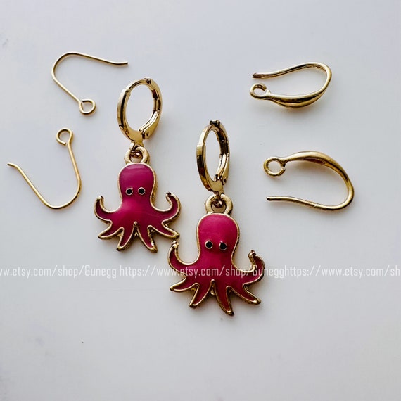 Octopus shop hoop earrings