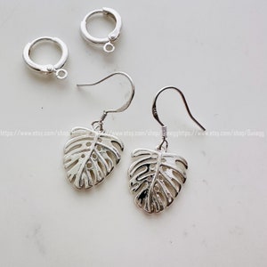 leaf hooks, earrings, 1 pair, 26mm