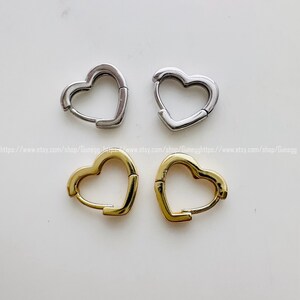 sterling silver heart hoop earring endless hoops earrings 11mm