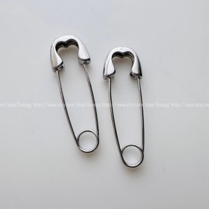 pin hoops, earrings, 1 pair, 34mm