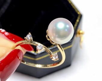 2pcs, Ring Settings, 7mm, without pearl