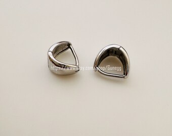 sterling silver geometry hoops huggies, 1 pair, 10mm