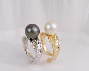 2pcs, Brass Ring Settings, 8mm, without pearl
