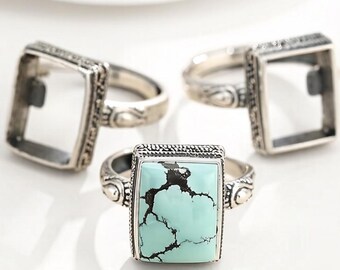2pcs, Ring Settings, 10x12.5mm
