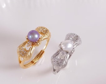 made of brass,2pcs, Ring Settings, 7mm, without pearl