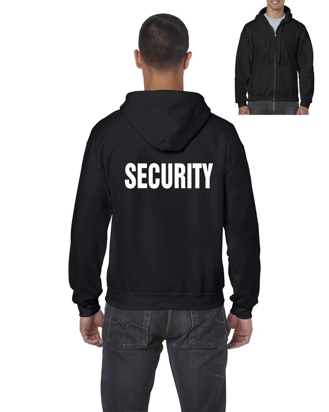 Security Uniform Men Full-zip Hooded Sweatshirt - Etsy