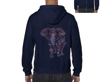 Mesllings Mens Indian Elephant with Mandalas Casual Fashion Sweatshirt Pullover Hoodie with Pockets 