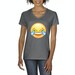 Emojis T-shirt Face W Tears of Joy Laughing Tears Crying LOL Women's V ...