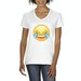 Emojis T-shirt Face W Tears of Joy Laughing Tears Crying LOL Women's V ...
