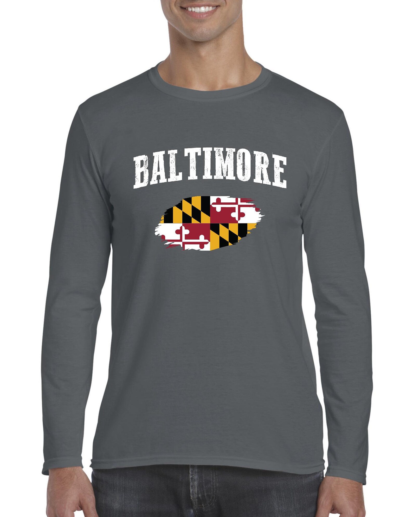 Baltimore Maryland Men Softstyle Long Sleeve TShirt Etsy