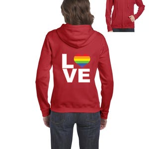 Gay Hoodie Love Rainbow  Full-Zip Women's Hoodie