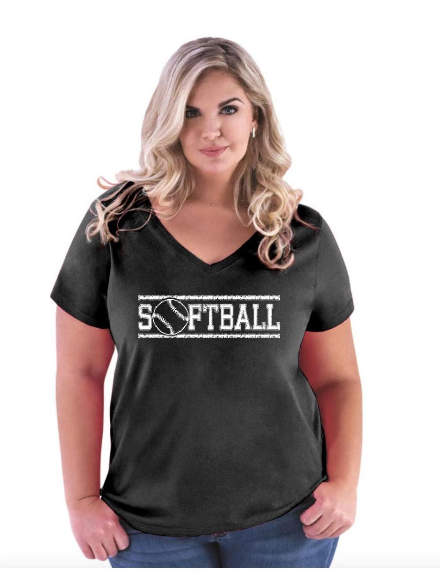 Softball With Ball Women's Curvy Plus Size Scoopneck Tee - Etsy