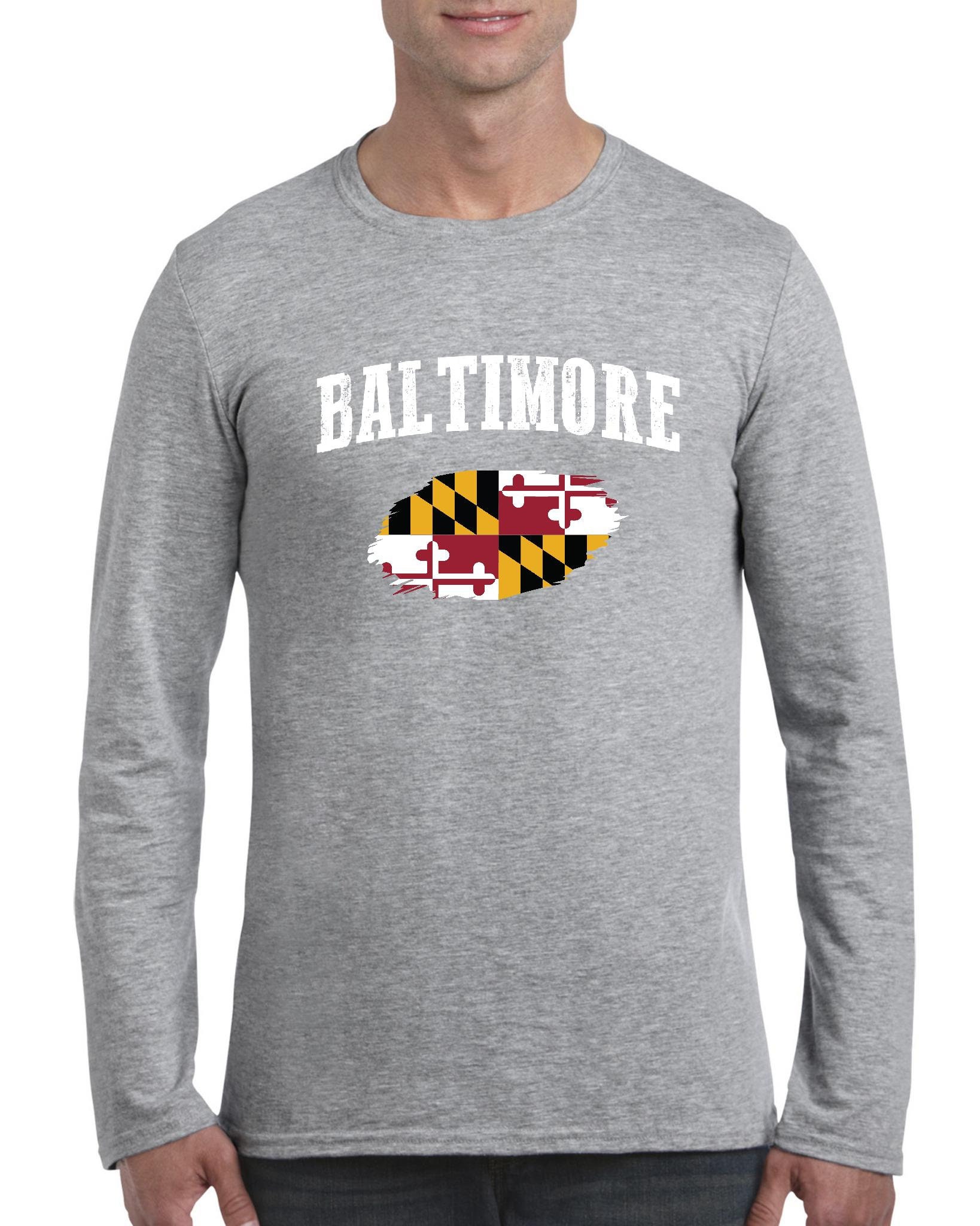 Baltimore Maryland Men Softstyle Long Sleeve TShirt Etsy