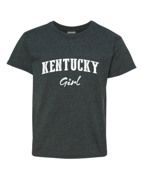 JollyRogerSkull KY Kentucky Map Louisville Flag Wildcats Home of University of Kentucky Girl Unisex Youth Kids T-Shirt Tee Clothing