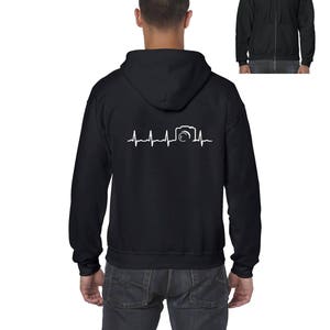 Novelty Hoodie Photography Camera Heartbeat  Full-Zip Men's Hoodie