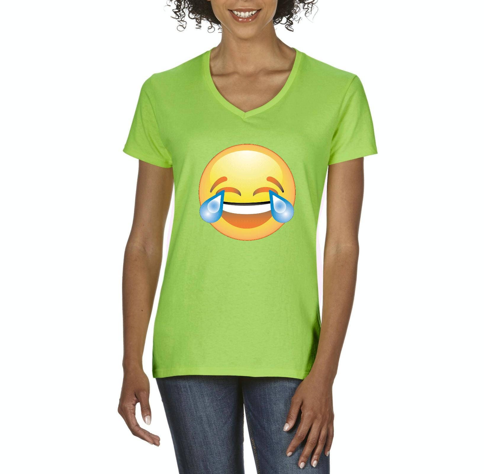 Emojis T-shirt Face W Tears of Joy Laughing Tears Crying LOL - Etsy