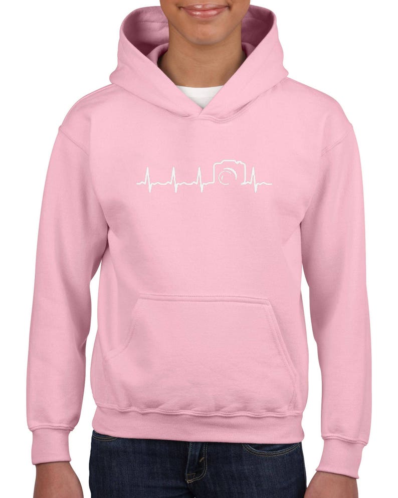 Novelty Hoodie Photography Camera Heartbeat Girls Boys Youth Kids Hoodie