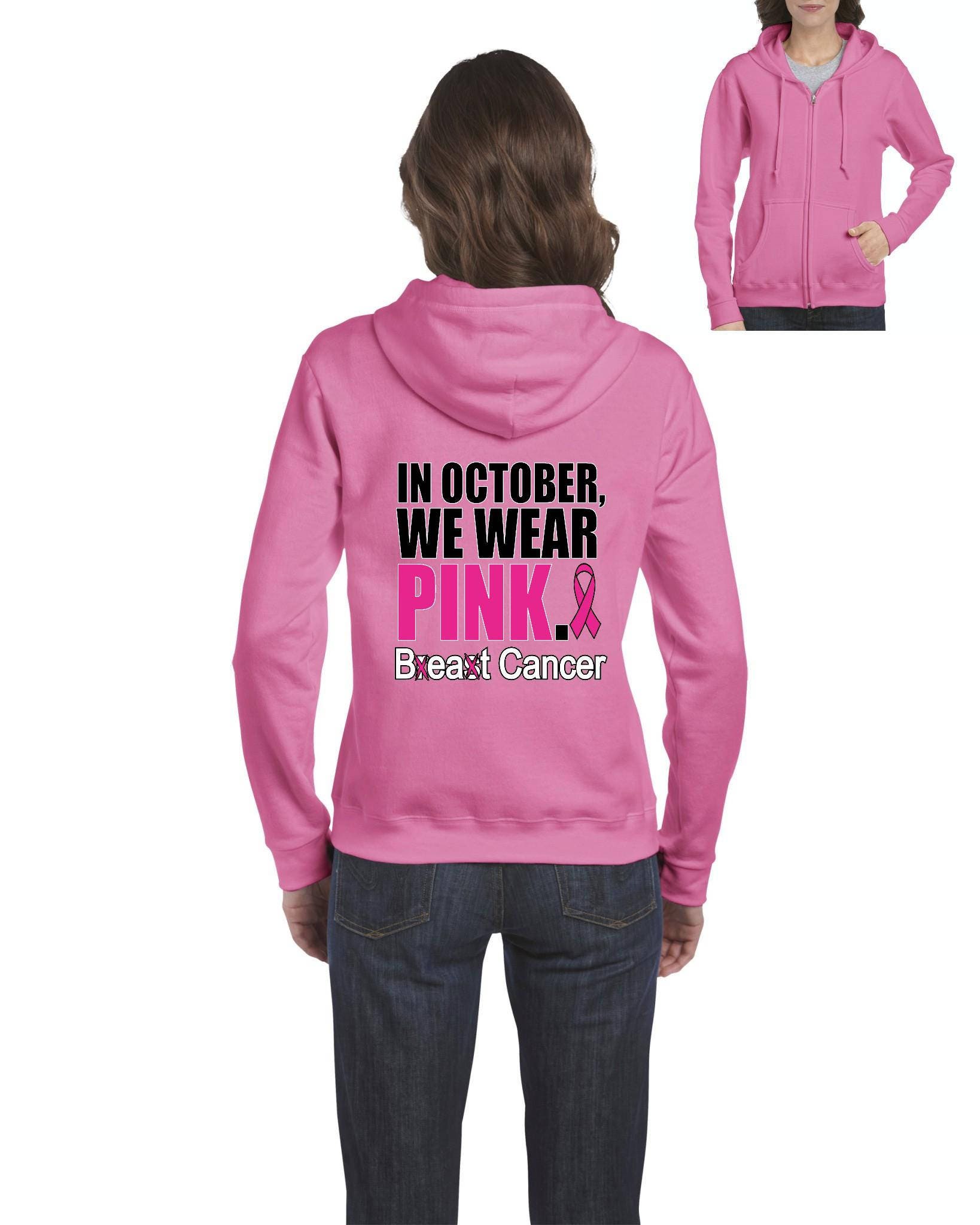  Breast Cancer Pink Ribbon Men's Zip Up Hoodie Lightweight Long  Sleeve Hooded Sweatshirt Jacket with Pockets : Clothing, Shoes & Jewelry