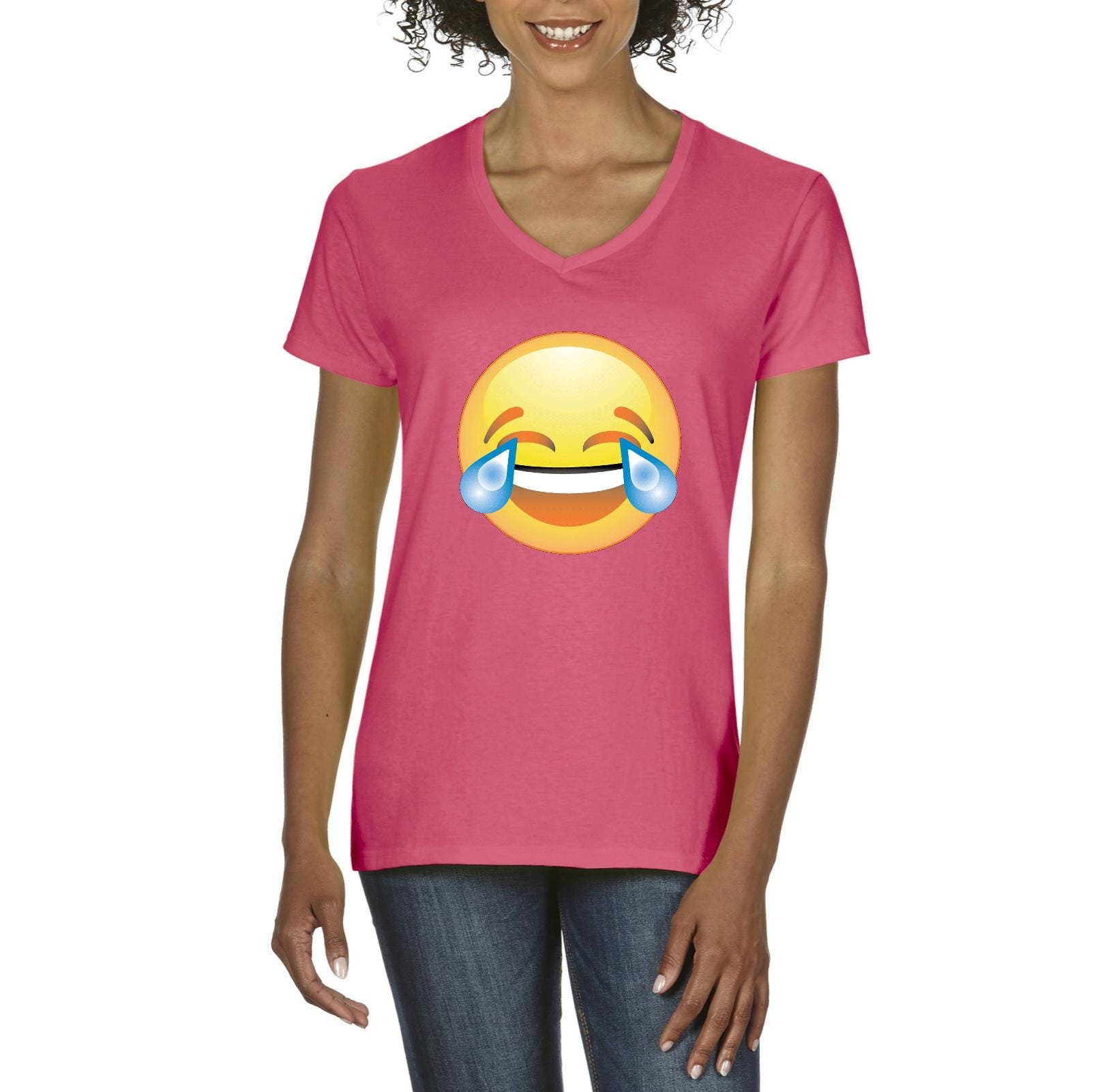 Emojis T-shirt Face W Tears of Joy Laughing Tears Crying LOL - Etsy