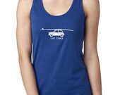 Novelty Gift Surfboard Car Women 39 s Racerback Tank Top