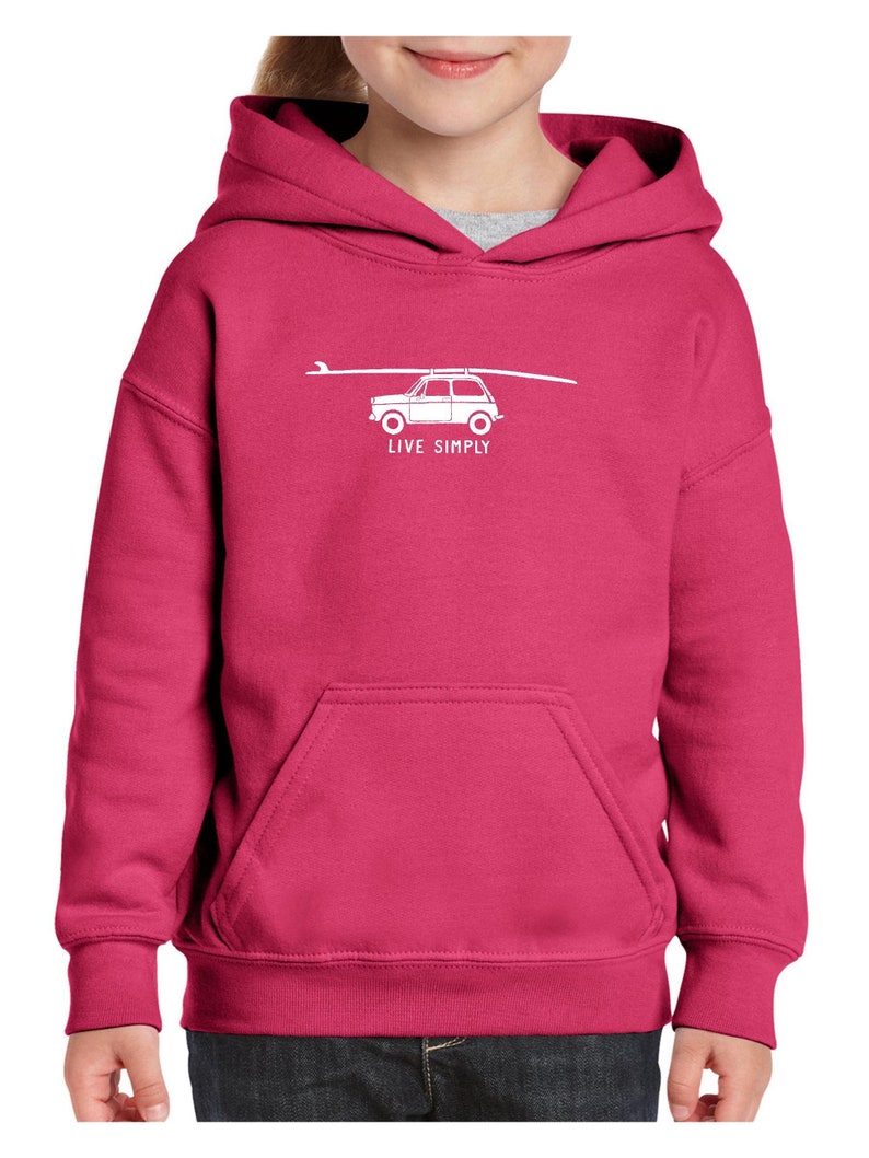 Novelty Gift Surfboard Car Unisex Hoodie For Girls and Boys Youth Sweatshirt