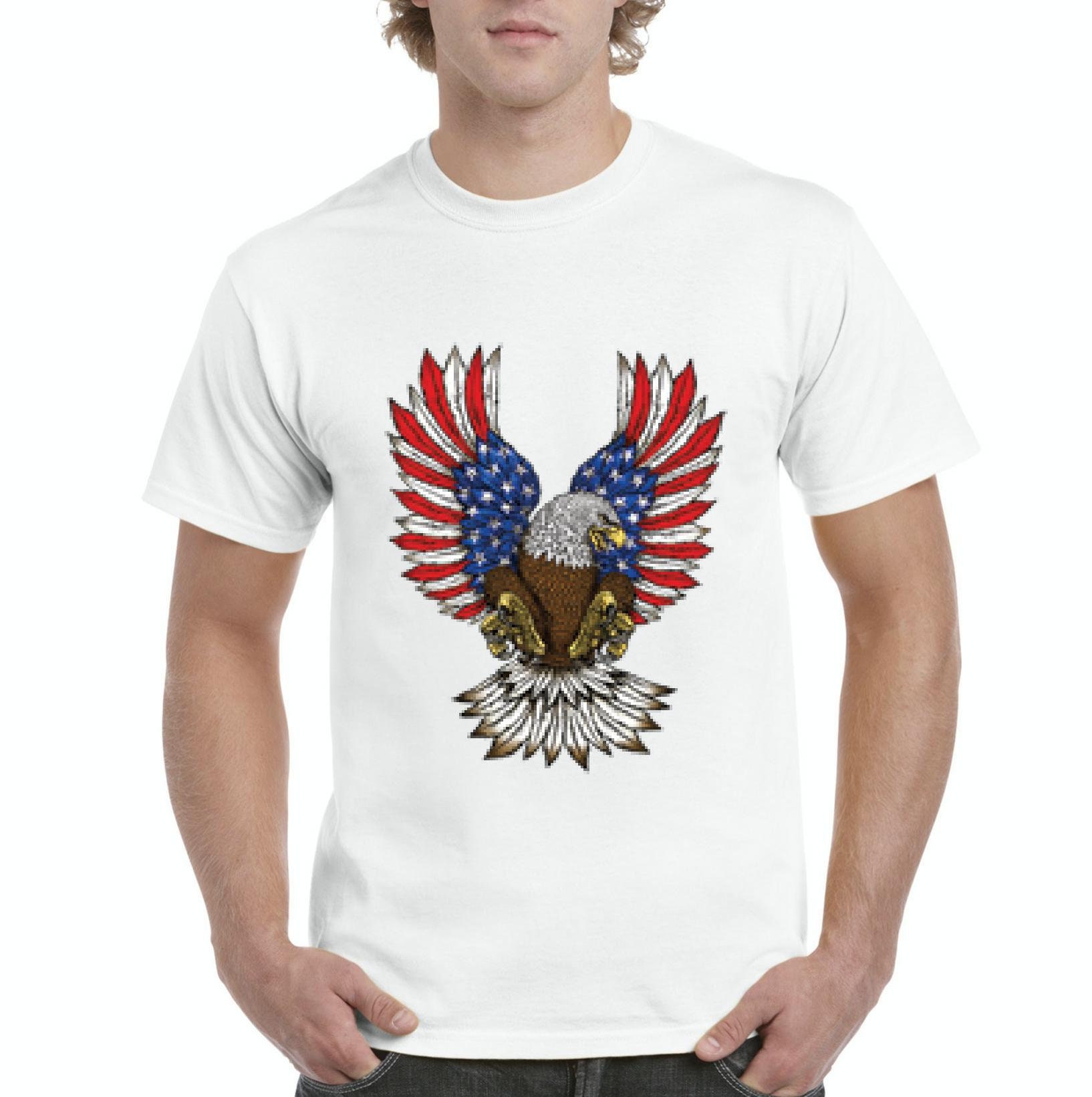 American Bald Eagle American Flag Men's Short Sleeve | Etsy