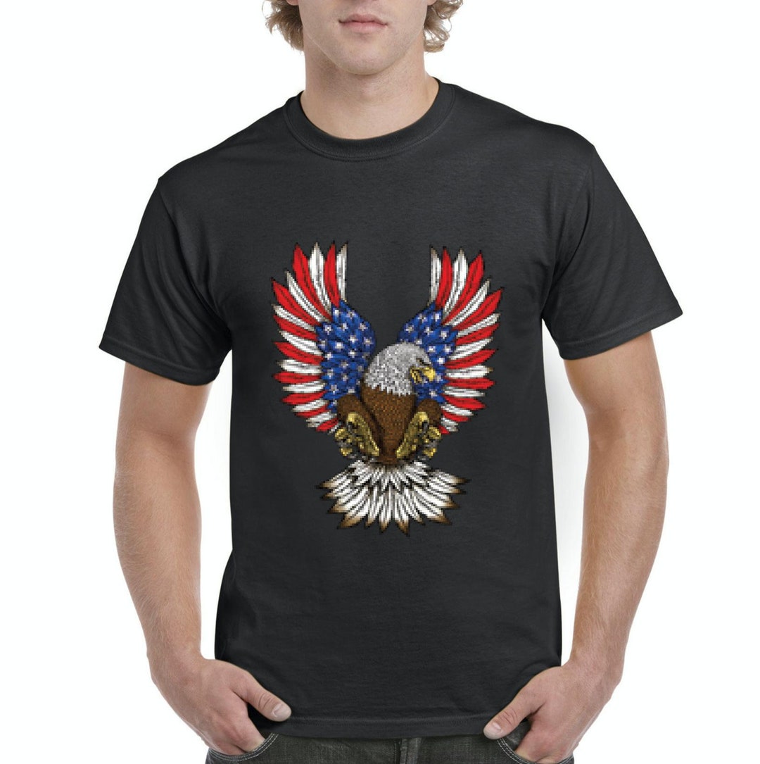 American Bald Eagle American Flag Men's Short Sleeve - Etsy