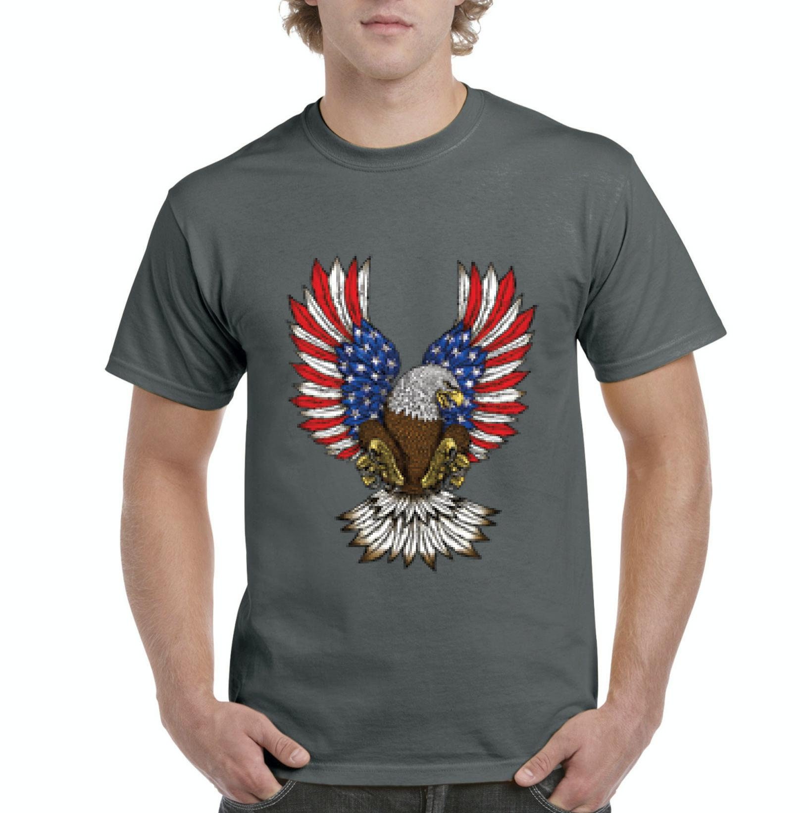 American Bald Eagle American Flag Men's Short Sleeve - Etsy