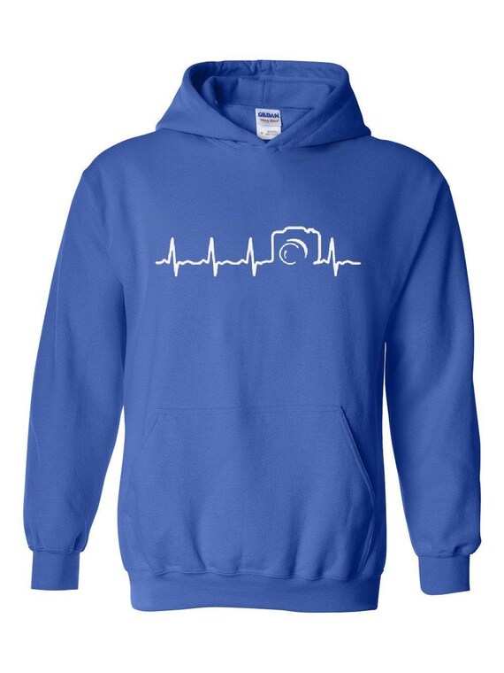 Photography Popular Hobbies Camera Heartbeat Unisex Hoodie Hooded Sweatshir...