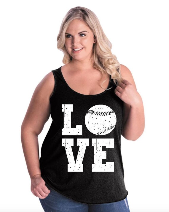 Baseball Tank Top Love Baseball Women's Plus Size Tank Tops 