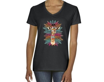 Giraffe Womens V-Neck