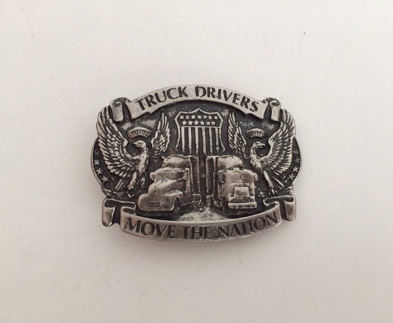 Belt buckle with truck drivers move the nation decor vintage vrachtwagen chauffeur riemgesp