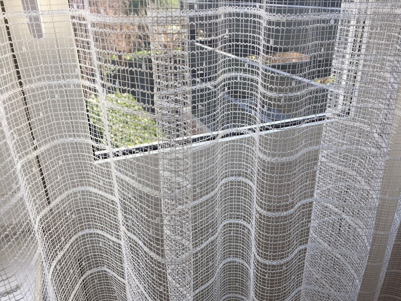 Vitrage 2x Vintage See through curtains-netting-window decoration from the sixties Seventies Gardisette