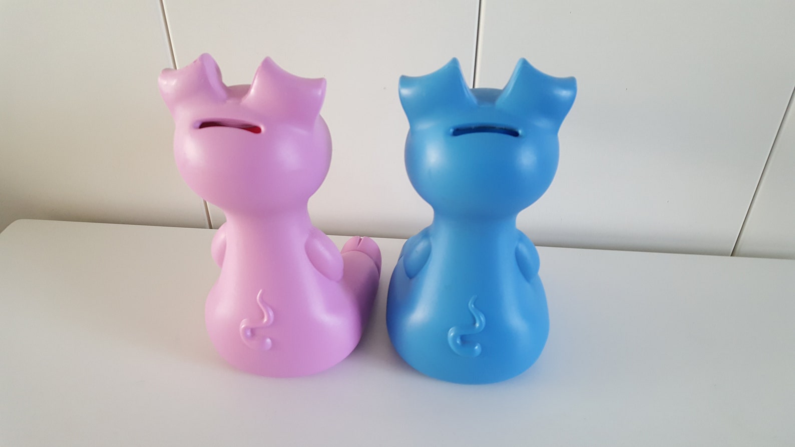 Vintage 1980 IKEA Piggy Bank Monika Mulder roze blauw geld Etsy