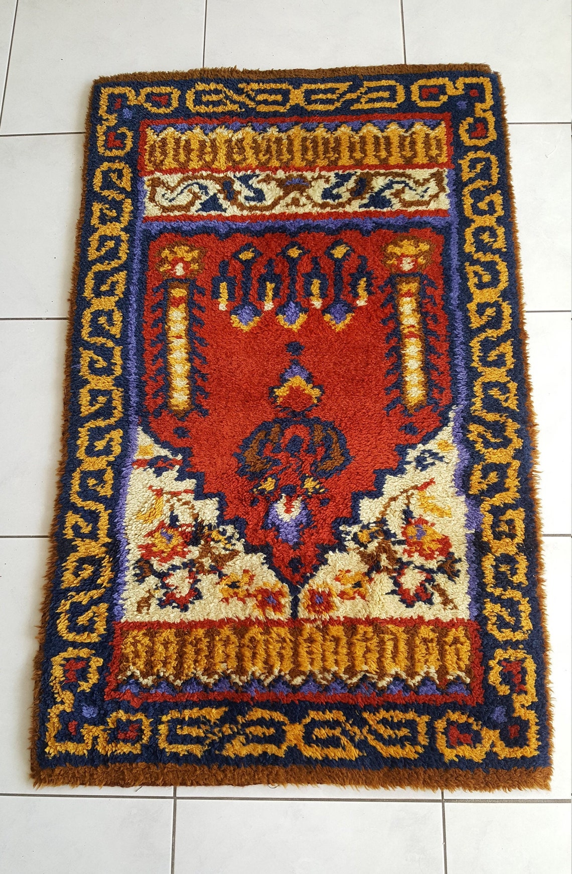 Beautiful carpet tapestry back vintage sixties seventies retro Etsy