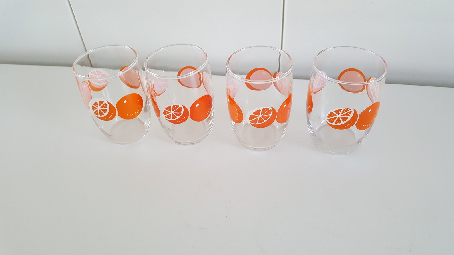 Vintage small juice glasses 4 retro fruit orange orange Etsy
