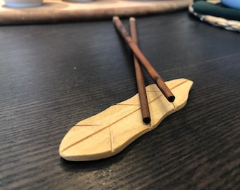 Essstäbchen Rest Holz natürliche Farbe gelb Blätter Massive Wood Dinner Tisch Servieren Dekoration Palm Holz #32