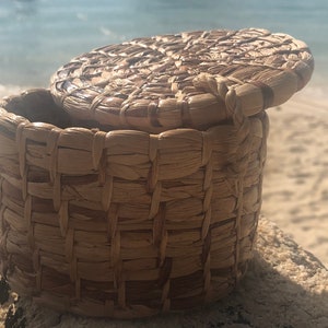 Water Hyacinth Basket Ring Box Large Fiber Kinds Table Kitchen Craft 4 inches