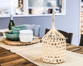 Bambus Korb gestreift gewebt Wohnkultur Obst Display Geschenk-Container