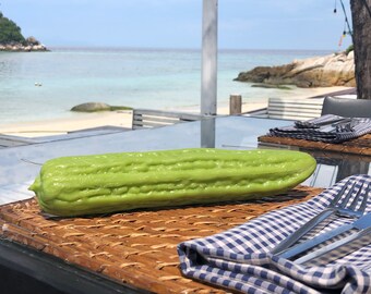 Gefälschte Bitter Gourd Bitter Melone grün künstliche Kunststoff gefälschte Gemüse Essen grün Home Decor gefälschte Obst