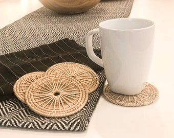 Rattan Untersetzer Tee Isolierung Matten Set Runde Rattan Matten langlebig Untersetzer Küche